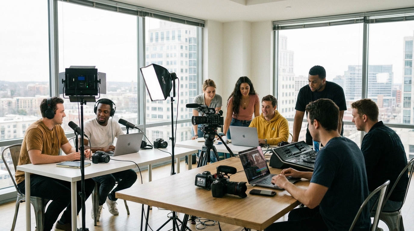 협업하고 네트워킹하는 성공한 라이브 스트리머 커뮤니티