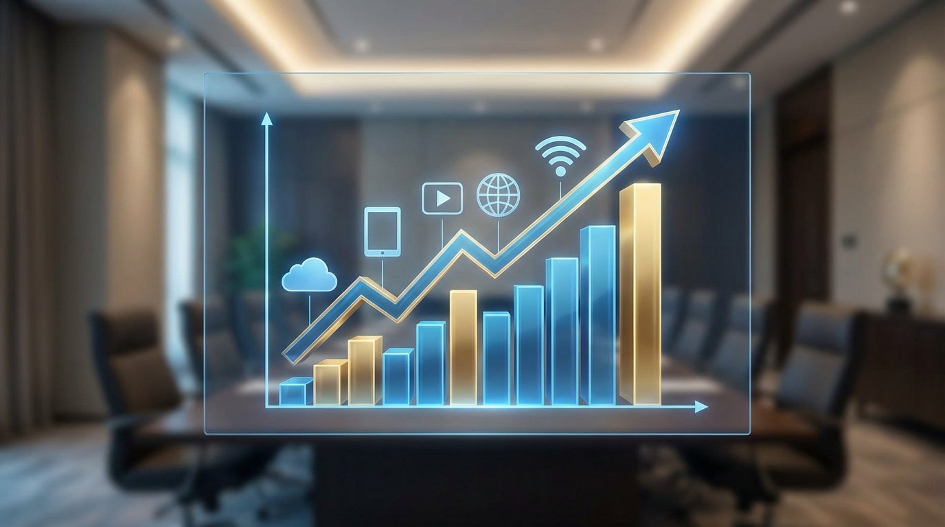 Educational content growth and success metrics visualization