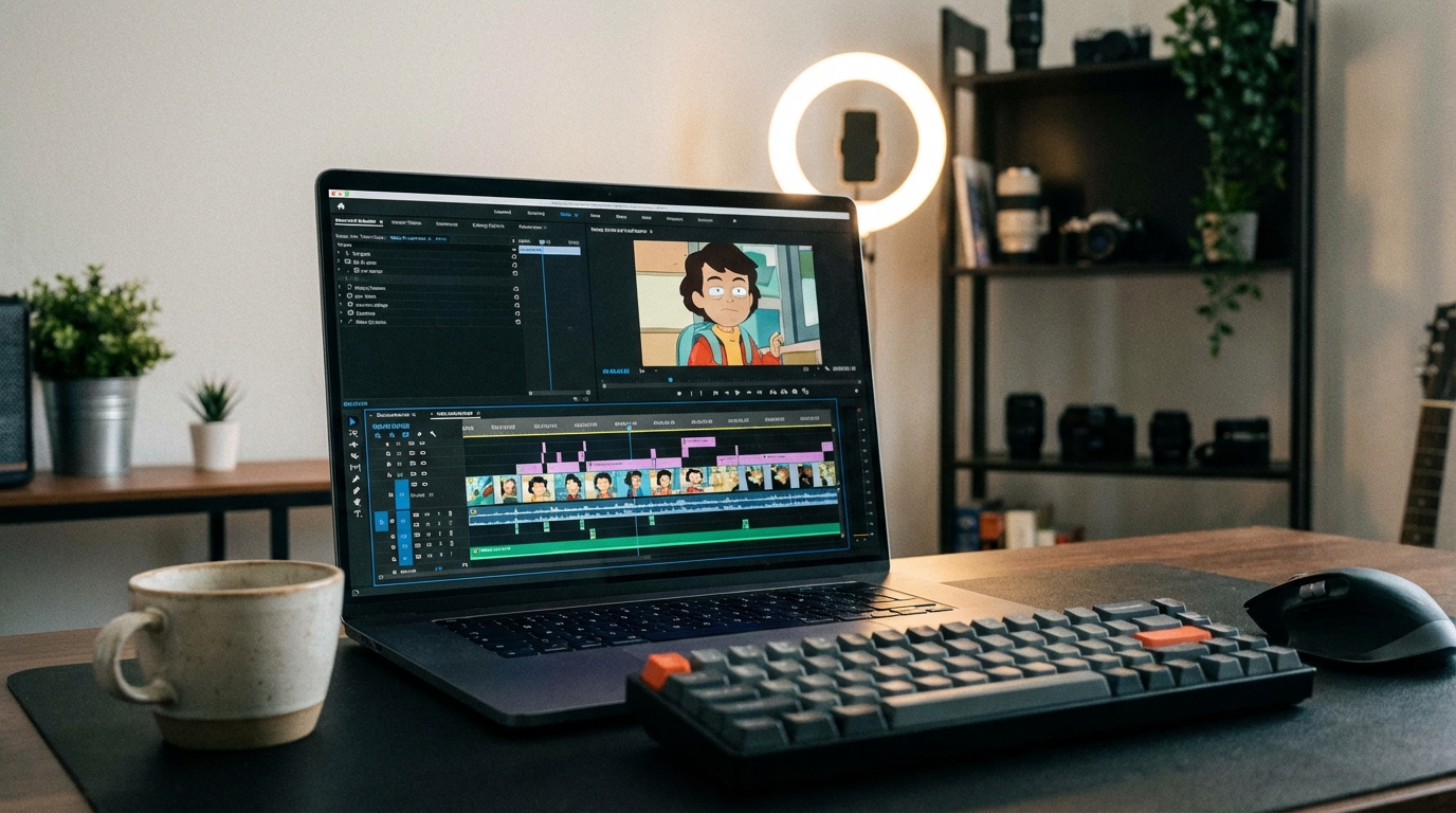 다중 캐릭터 코미디 콘텐츠를 위한 영상 편집 작업 공간
