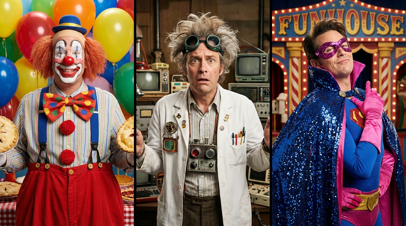 여러 독특한 코미디 캐릭터를 연기하는 콘텐츠 크리에이터