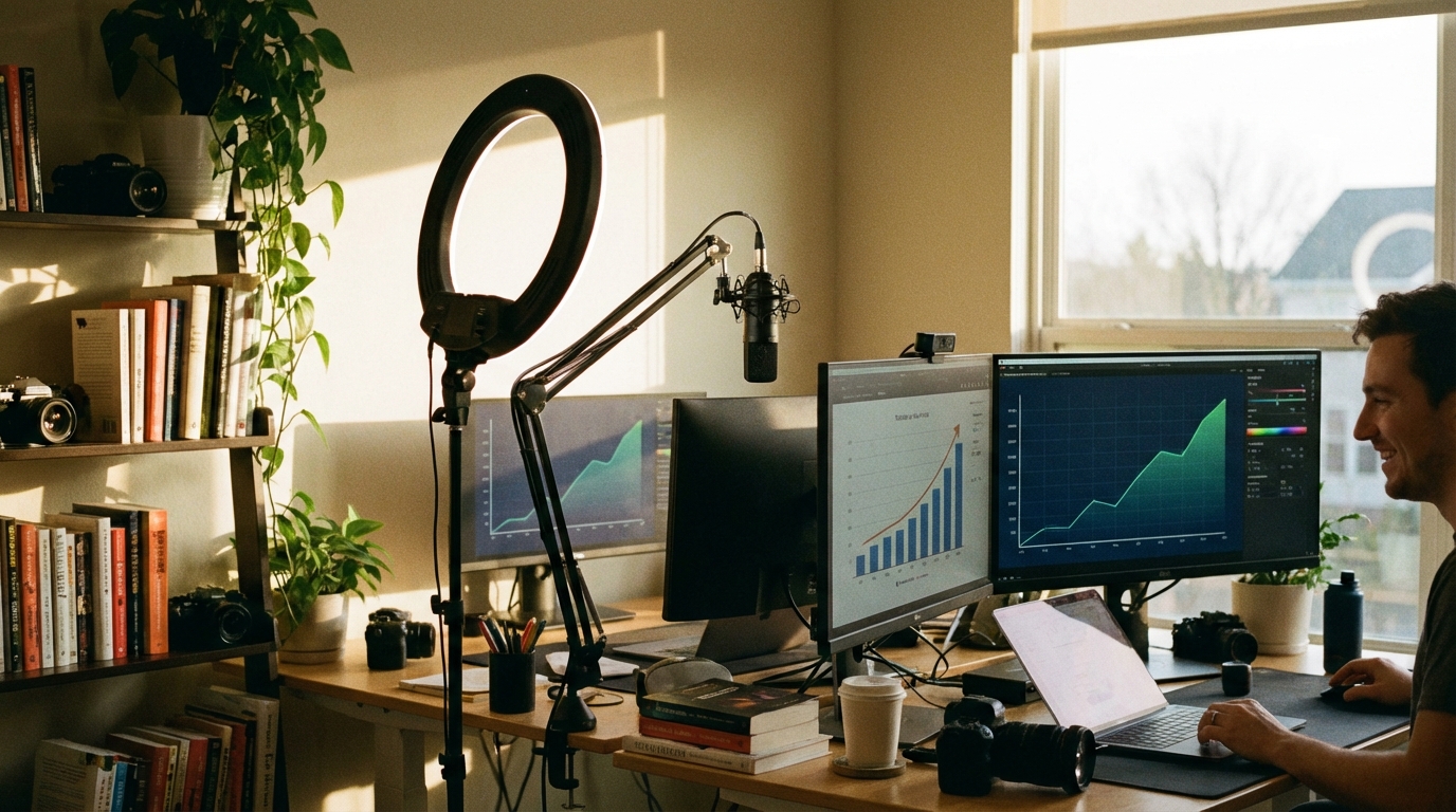 교육 콘텐츠 크리에이터의 전문 작업 공간