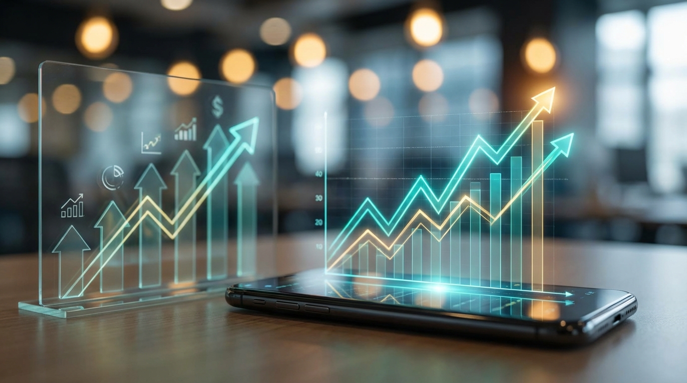 Social media growth analytics and performance metrics visualization