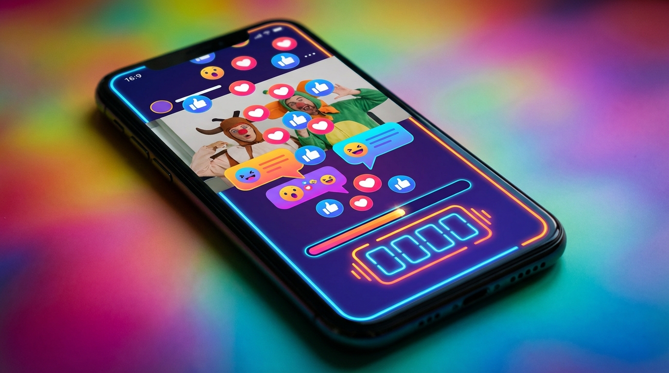 Social media engagement metrics on persona comedy content