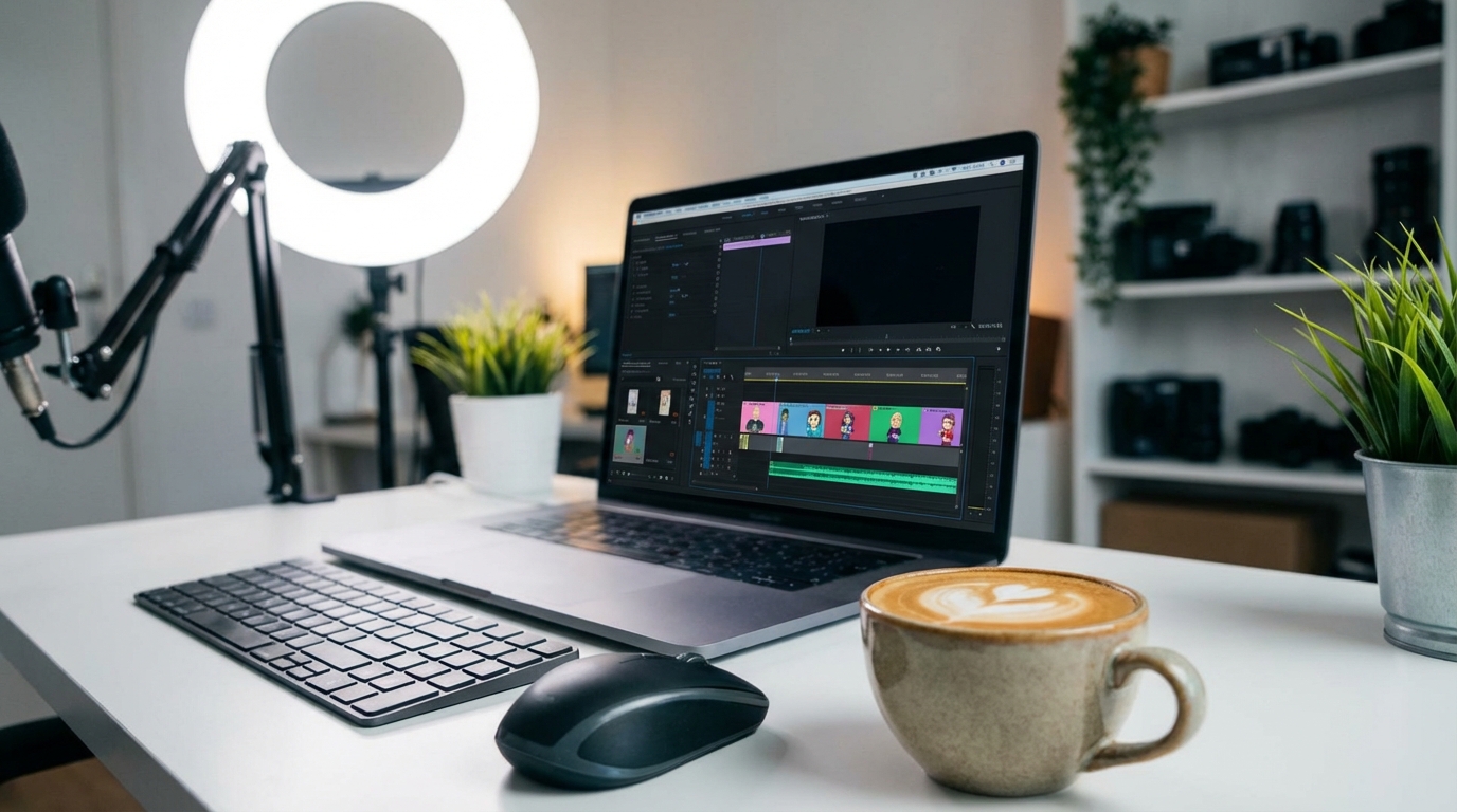 Video editing workspace for multi-character comedy content