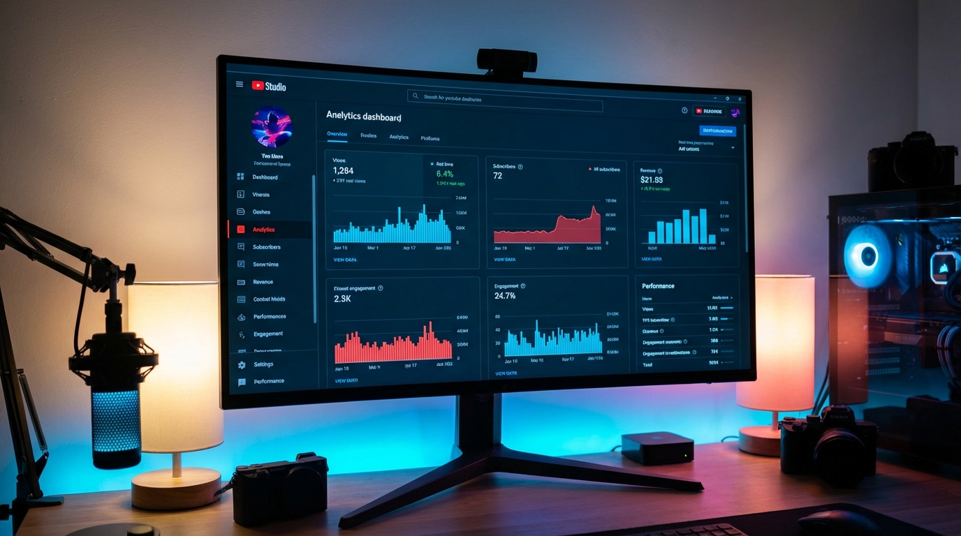 유튜브 알고리즘 성과 지표를 보여주는 분석 대시보드