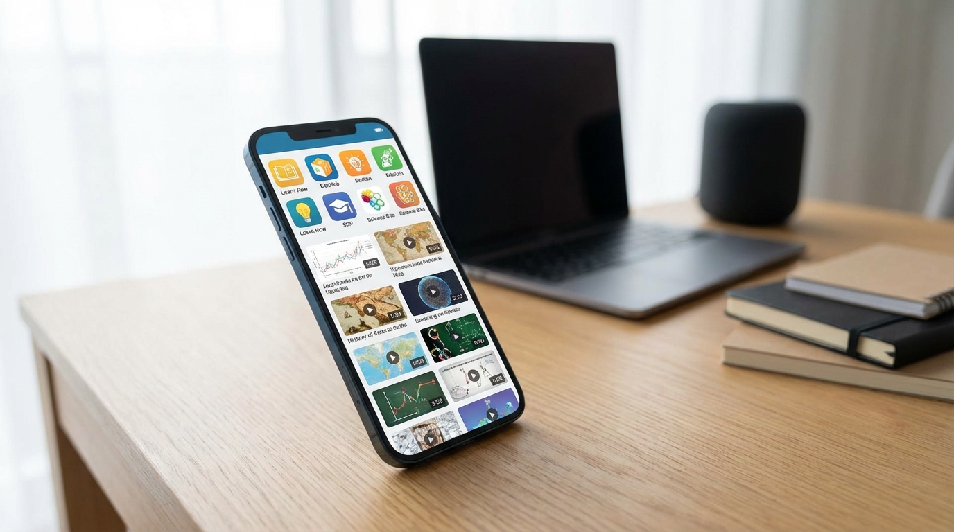 Social media platforms displaying educational content