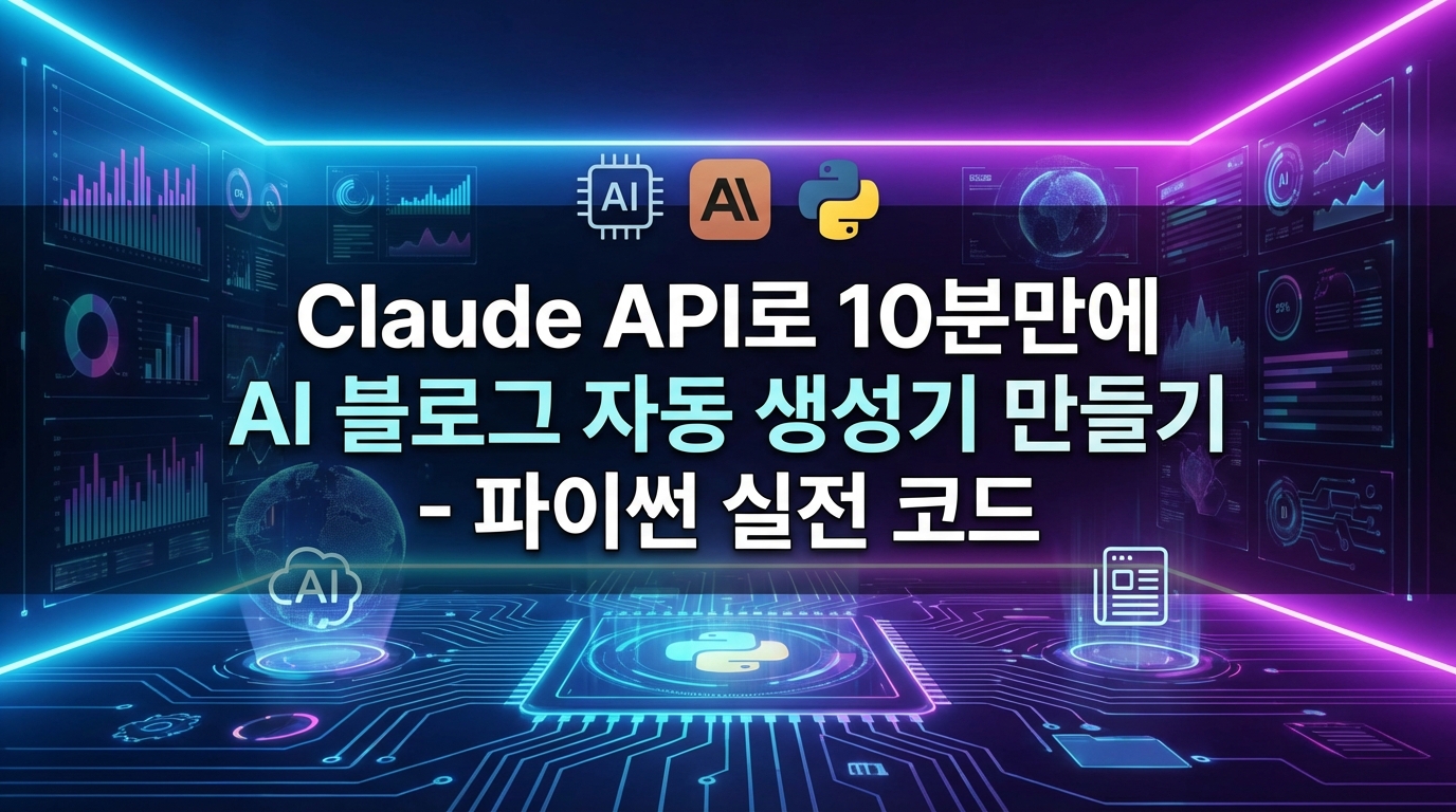 Claude API로 10분만에 AI 블로그 자동 생성기 만들기 - 파이썬 실전 코드