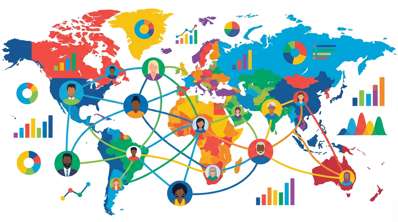 Global audience demographics visualization