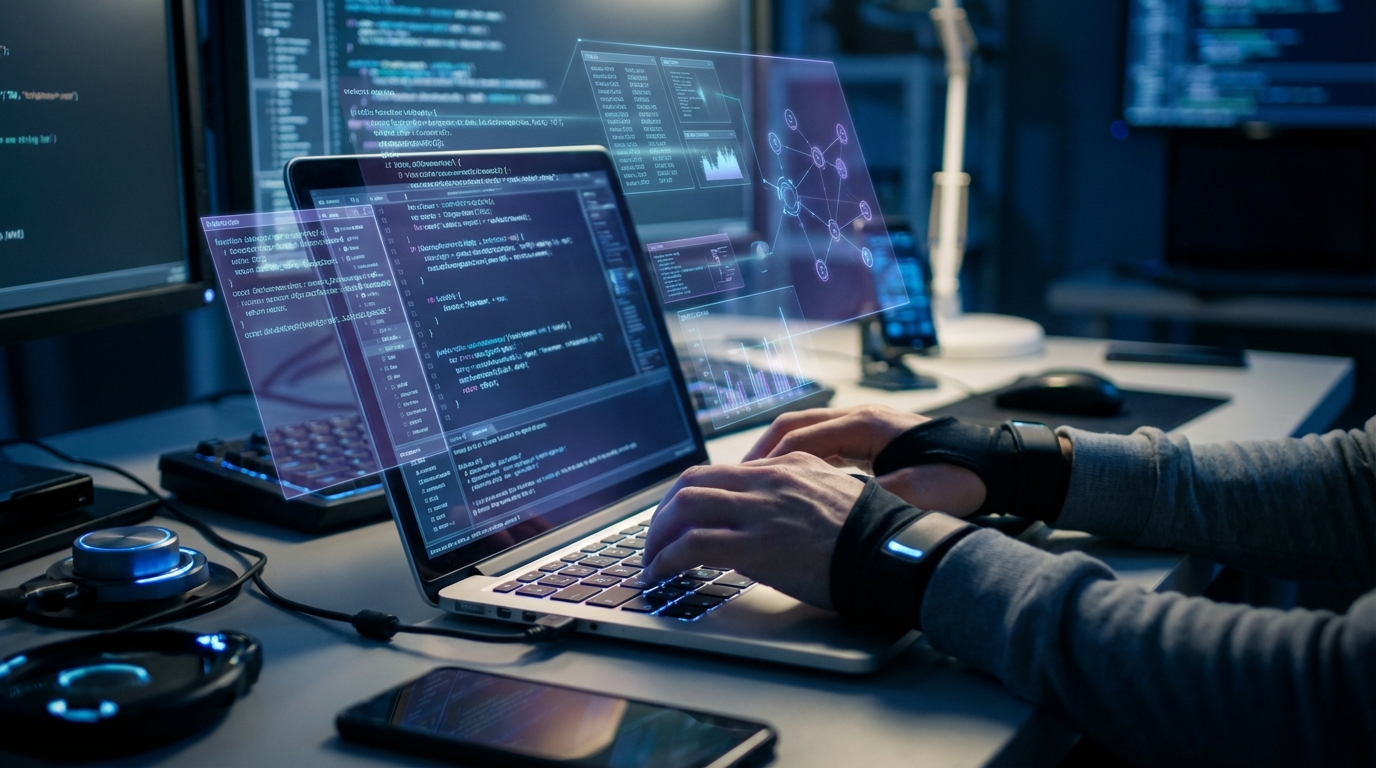Developer using AI coding assistant