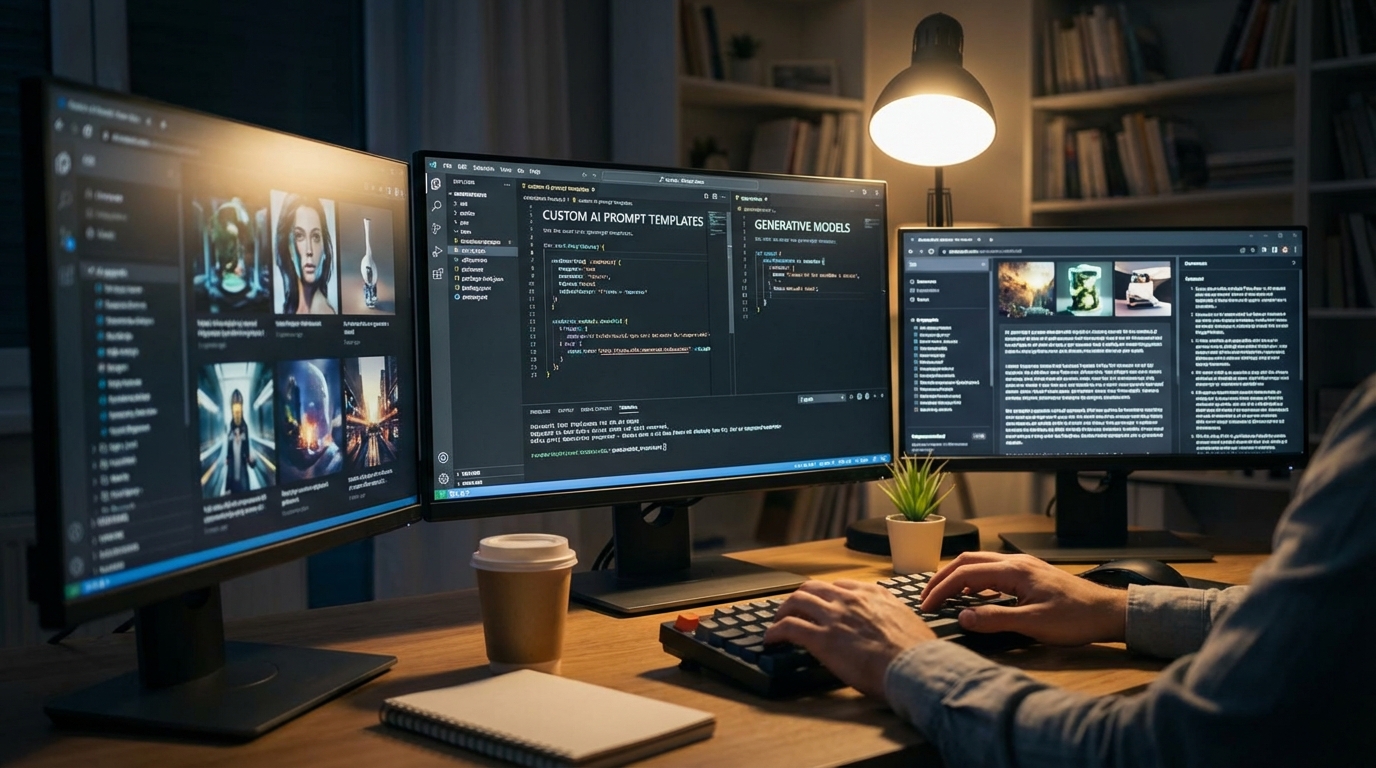 Developer workspace with custom AI prompt templates